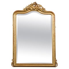 Elegant Giltwood Overmantel Mirror from France