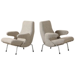 Erberto Carboni 'Delfino' Pair of Lounge Chairs for Arflex, 1954