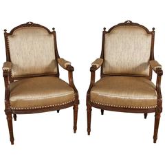 Pair of 19th Century French Walnut Armchairs