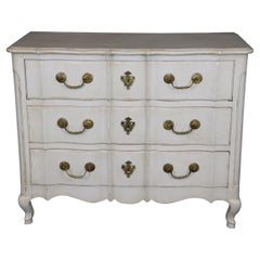 Gorgeous Distressed Creme Paint Decorated Louis XV Commode Dresser Circa 1930s