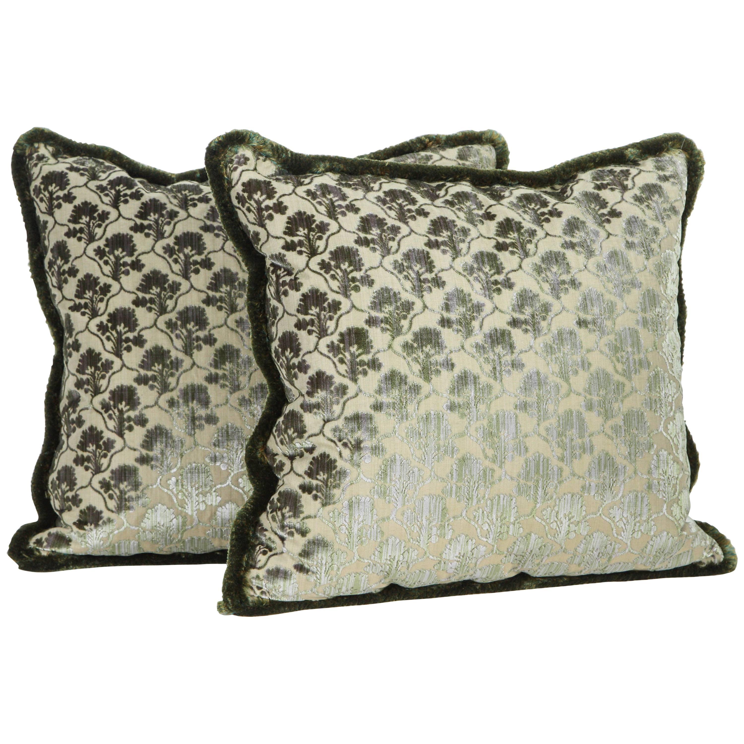 Pair of Luigi Bevilacqua Silk Velvet Pillows For Sale