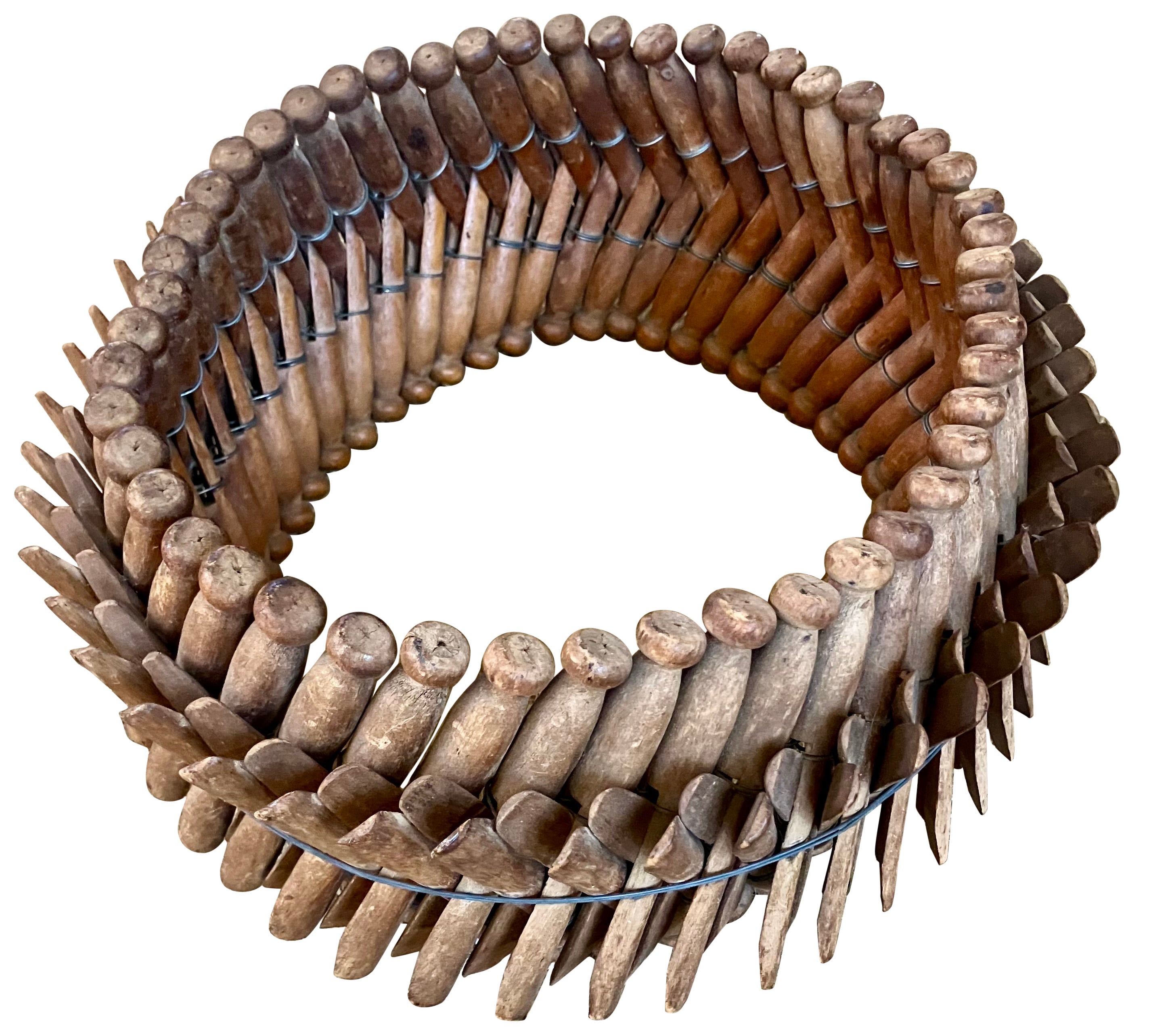 Folk Art Wood Clothes Pin Wreath