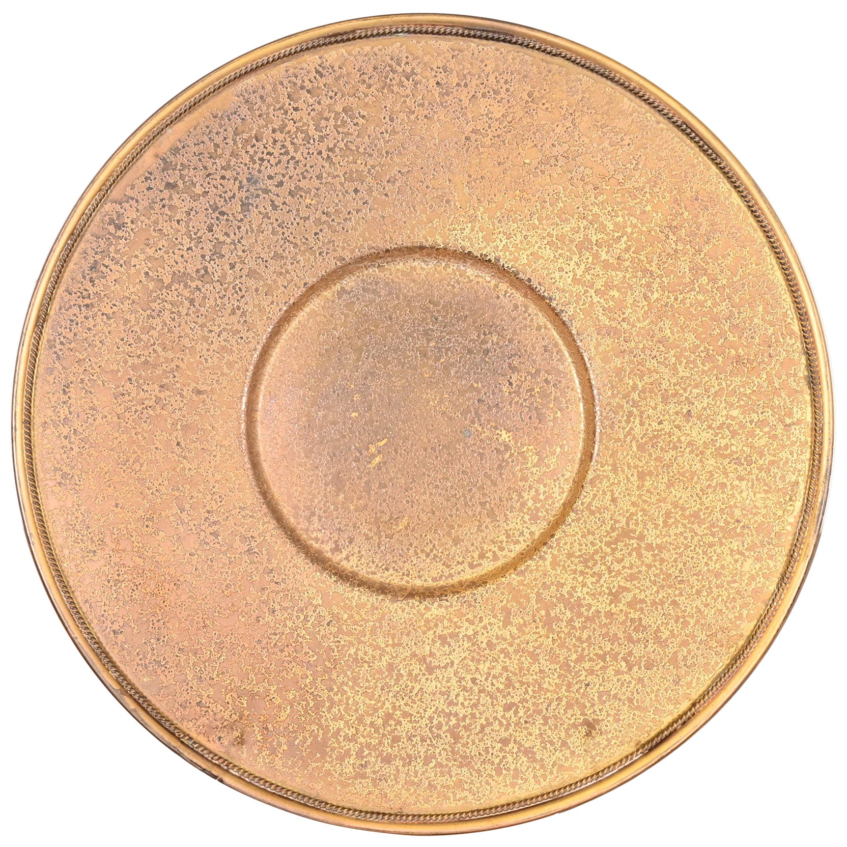 Plato Cargador o Bandeja para Servir Louis Comfort Tiffany Furnaces Favrile Bronce Doré