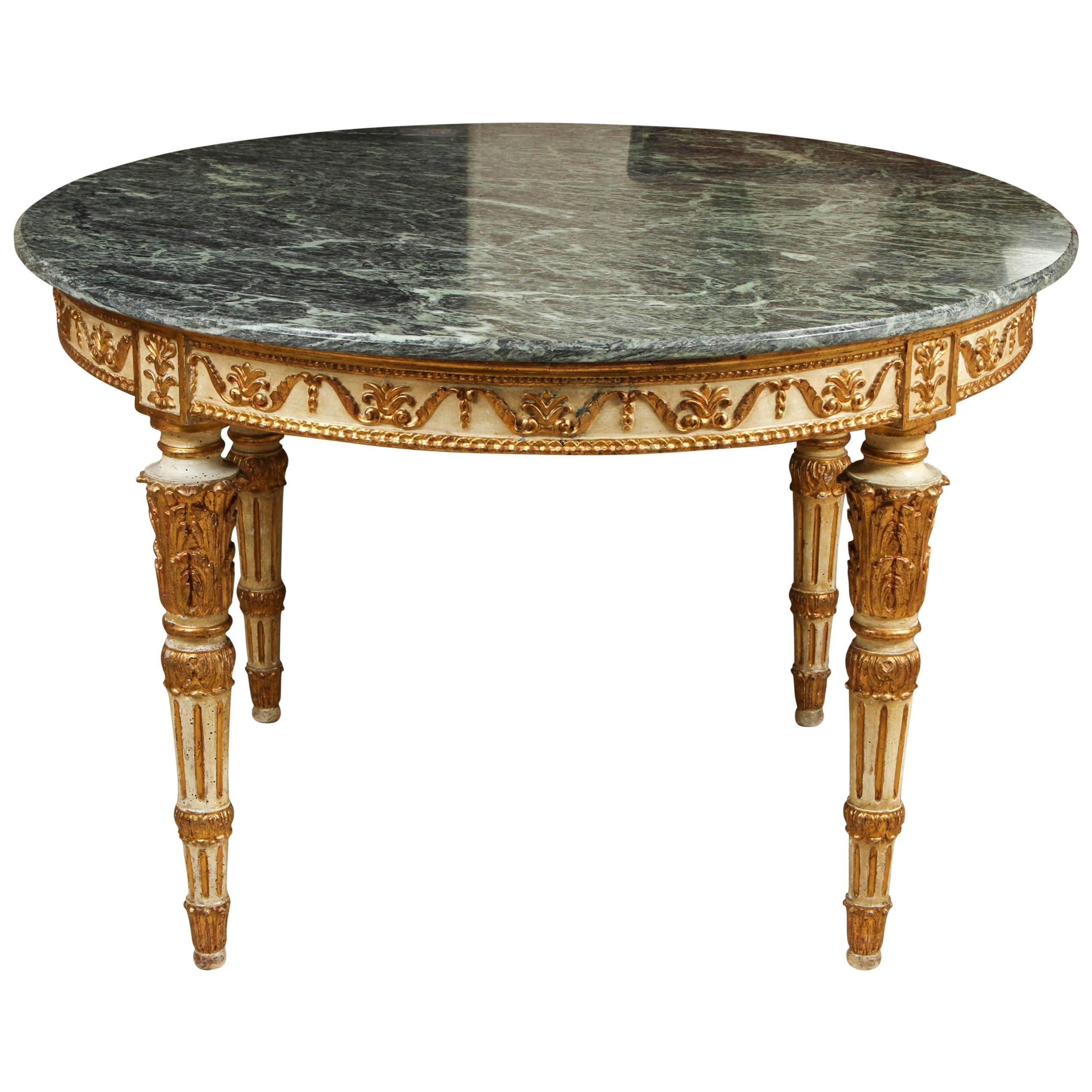 18th Century Neoclassical Italian Painted and Giltwood Center Table