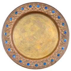 Louis Comfort Tiffany Furnaces Bronze Doré und Emaille Teller