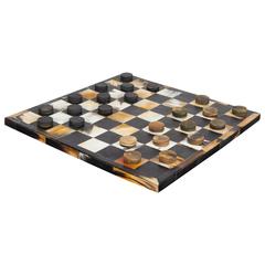 Hand-Carved Checker Set