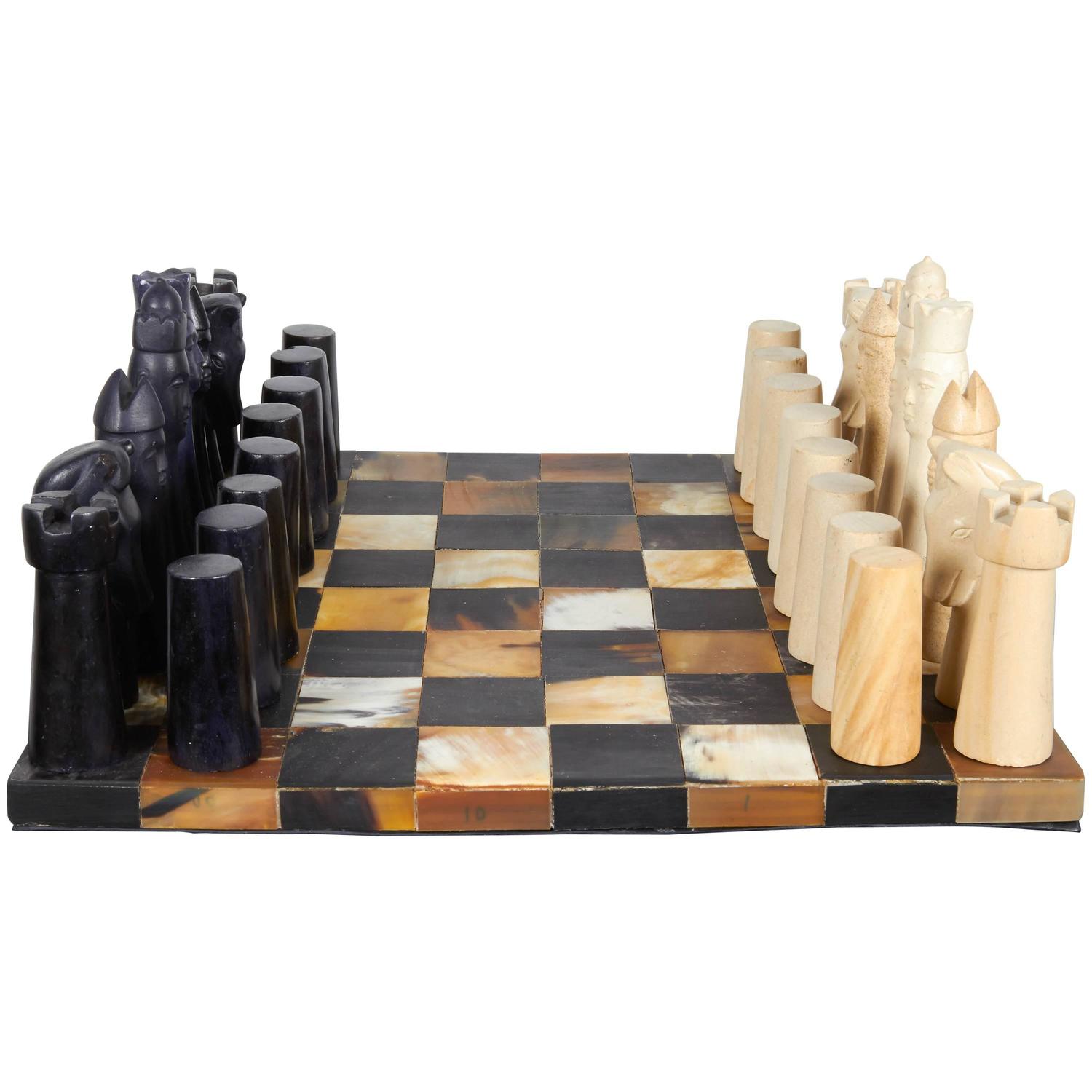HandCarved Chess Set at 1stdibs