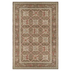 Rug & Kilim's Oversized Bessarabian Style Rug in Beige-Brown with Floral Pattern (tapis de style bessarabien surdimensionné en beige et brun avec motif floral)