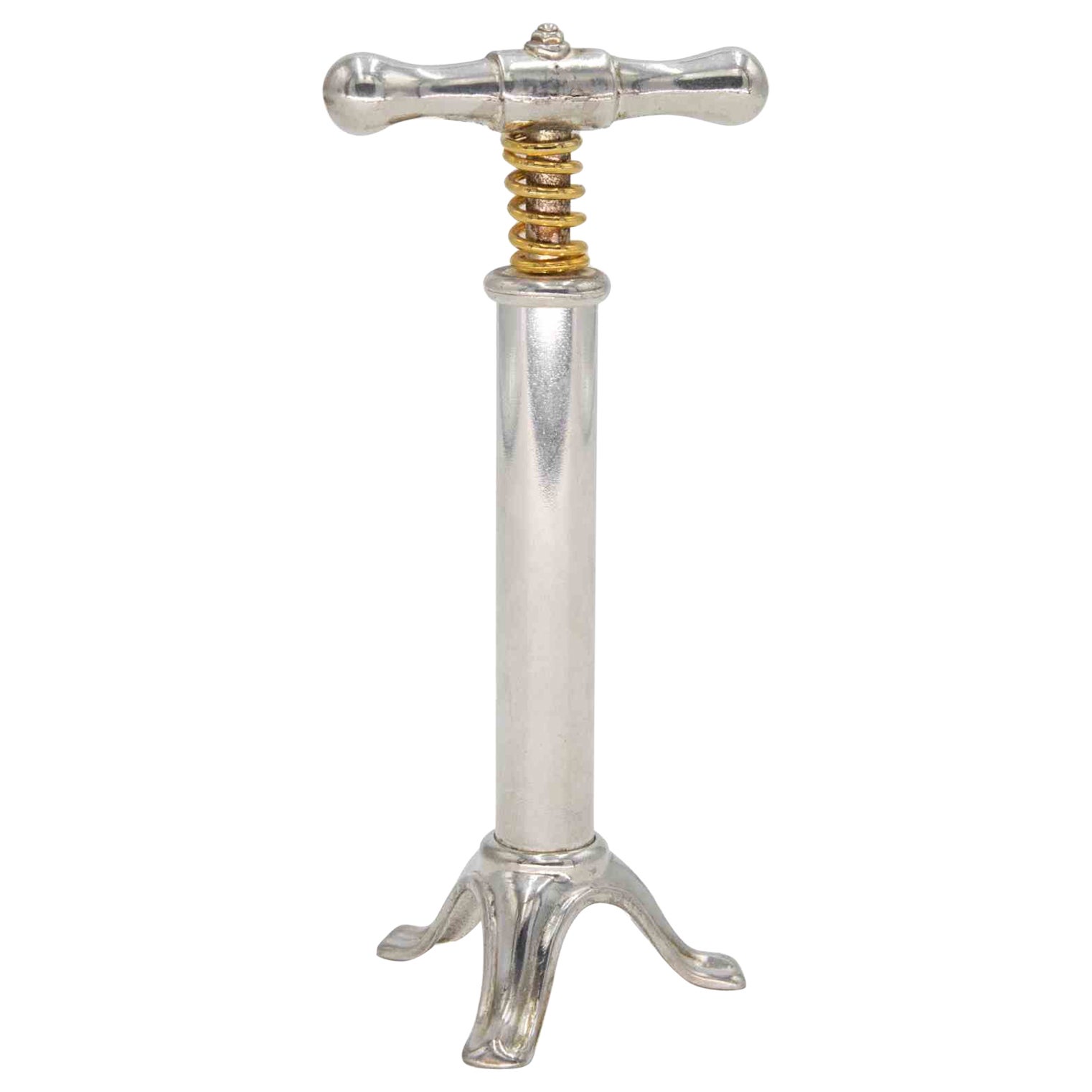 Vintage Silver Plated Corkscrew, Italy, Mid-20th Century