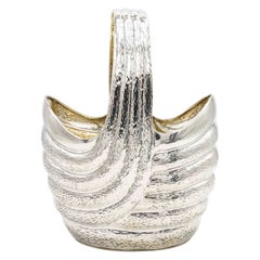 Cesta de fruta de plata, Italia, años 70