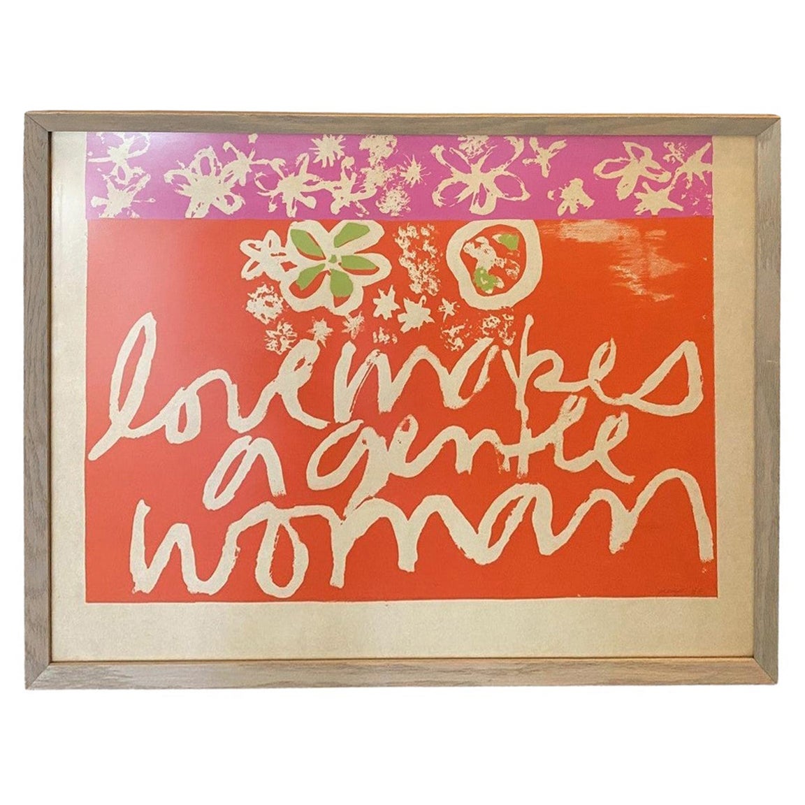 Sister Mary Corita Kent & Magdalen Mary Seltene Serigraphie Loves Makes Gentle Woman