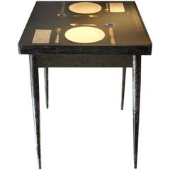 Unqiue Piece "Apparecchiato per due" Table with Inlayed Plate Setting