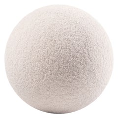 Modern Spheric Ottoman 50cm in Faux Sheepskin by NOOM