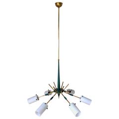 Italian Frosted Murano Cones Chandelier by Stilnovo
