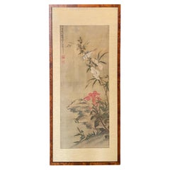 Japanese Asian Edo Nagasaki School Nanpin Nature Floral Flower Bird Painting