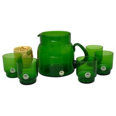 Per Lutkin para Holmegaard Juego de jarra y vaso verde esmeralda