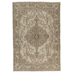 Alfombra de lana turca vintage hecha a mano para decoración rústica y de granja de 6,6 x 9,4 pies