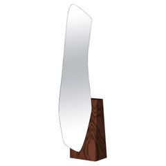 Modern Floor Mirror Lake 5 in Ettore Sottsass ALPI Wood Veneer by Noom