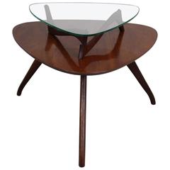 Vladimar Kagan Style Organic Shape Two-Tier Side Table