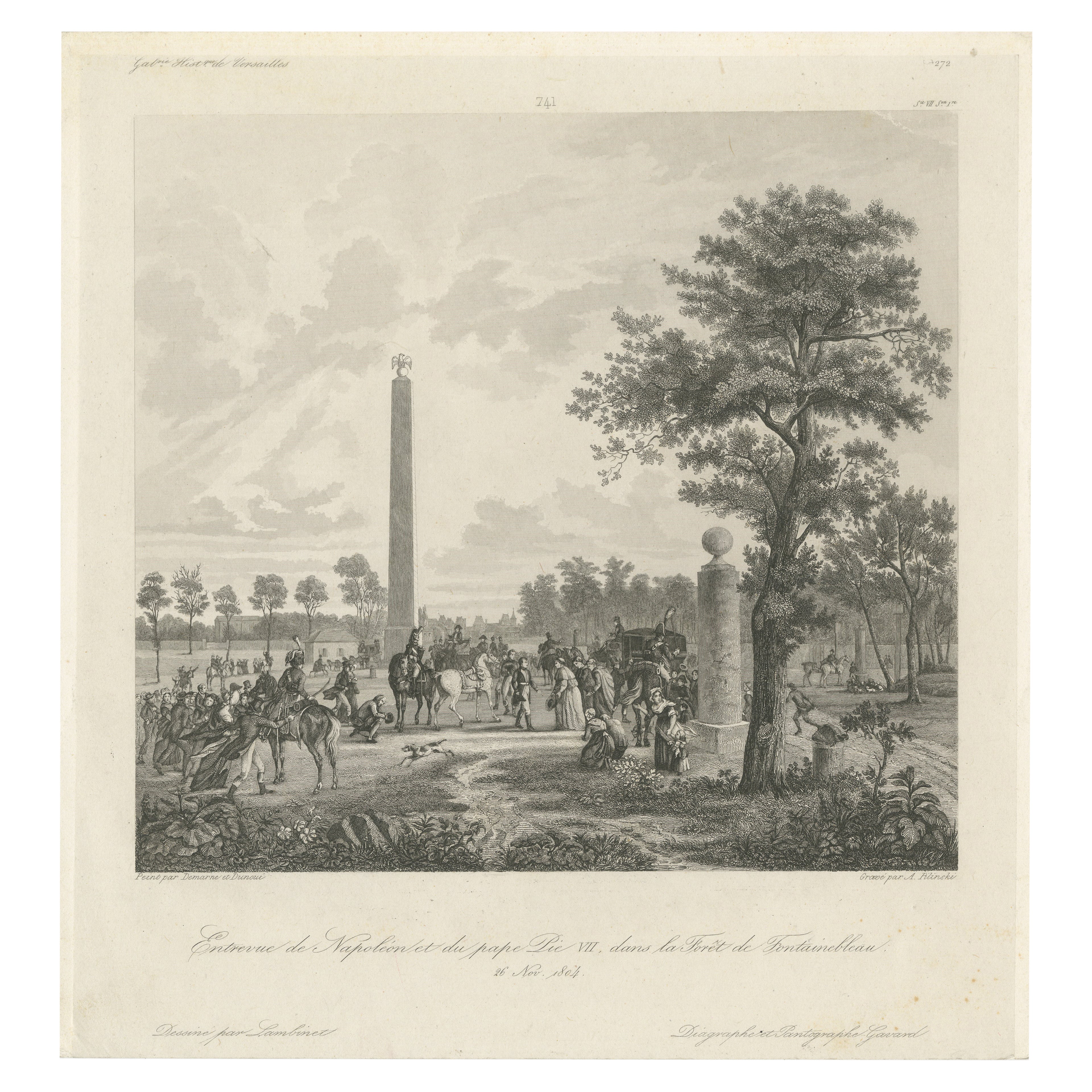 Napoleone incontra Papa Pio VII nella foresta di Fountainbleau, 1804