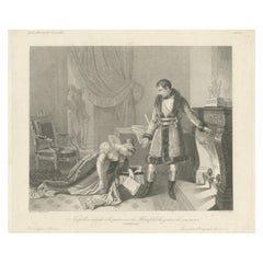 Napoleon Shows Mercy to Princess Hatzfeld, 1806 - Emotional Historical Engraving