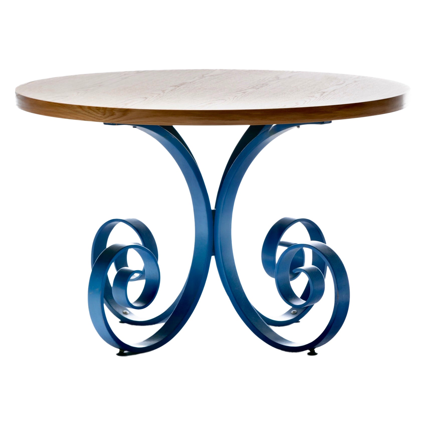 Mesa Sultana de roble y laca azul de George Mulhauser c. 1950 en venta