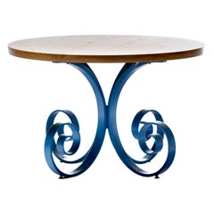 Plycraft Oak & Blue Lacquer Sultana Table by George Mulhauser c. 1950s