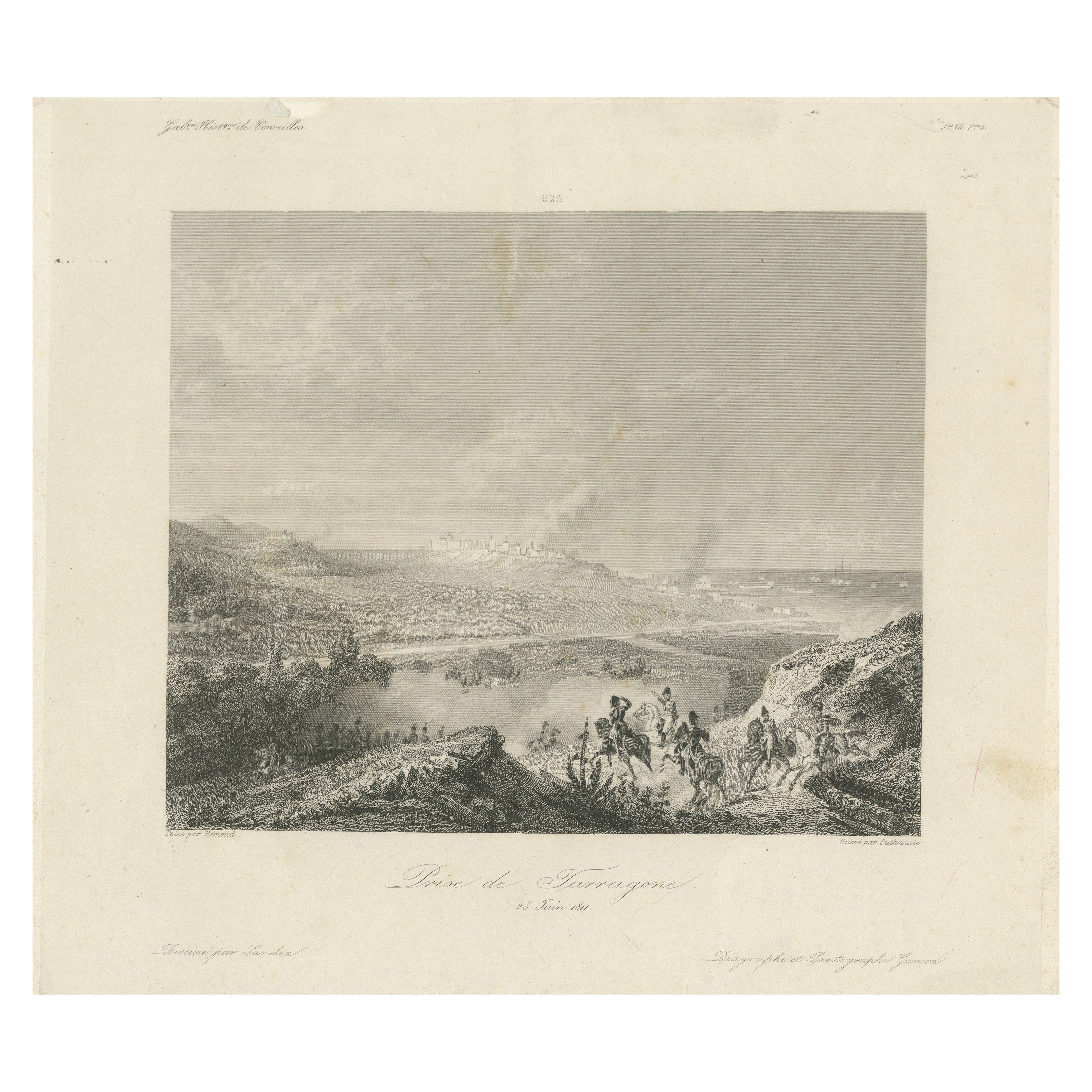 The Capture of Tarragona, June 28, 1811 - Dramatic Napoleonic War Engraving