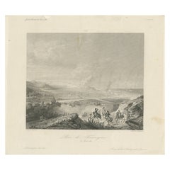 Antique The Capture of Tarragona, June 28, 1811 - Dramatic Napoleonic War Engraving