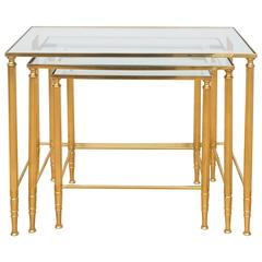 Italian Brass Nesting Tables 1