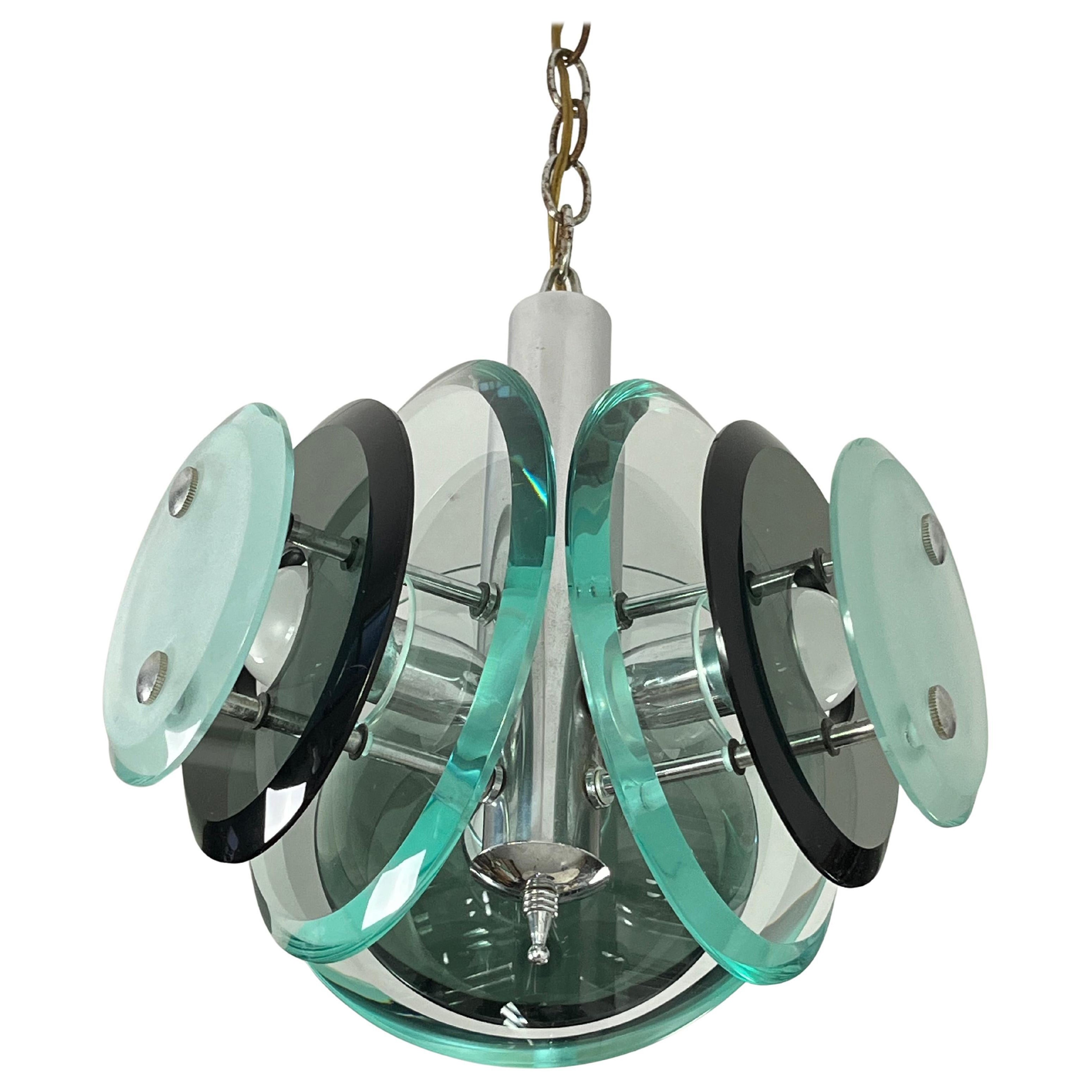 Mid-Century 3-Light Chandelier, "Satellite" Model Attributed to VECA, 1960s