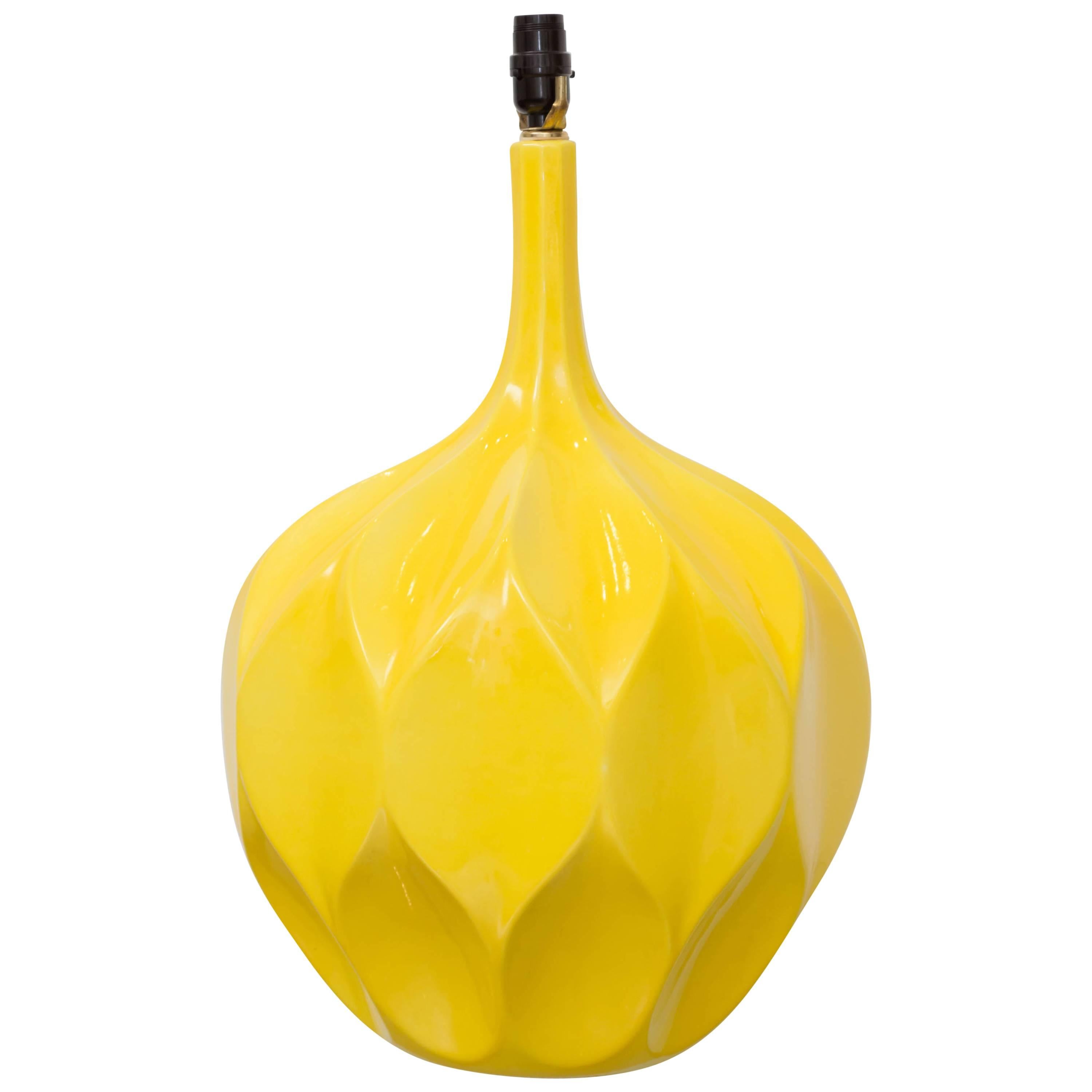 Ceramic Yellow Lamp For Sale