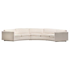 Divano componibile semicircolare color crema di Milo Baughman per Thayer Coggin