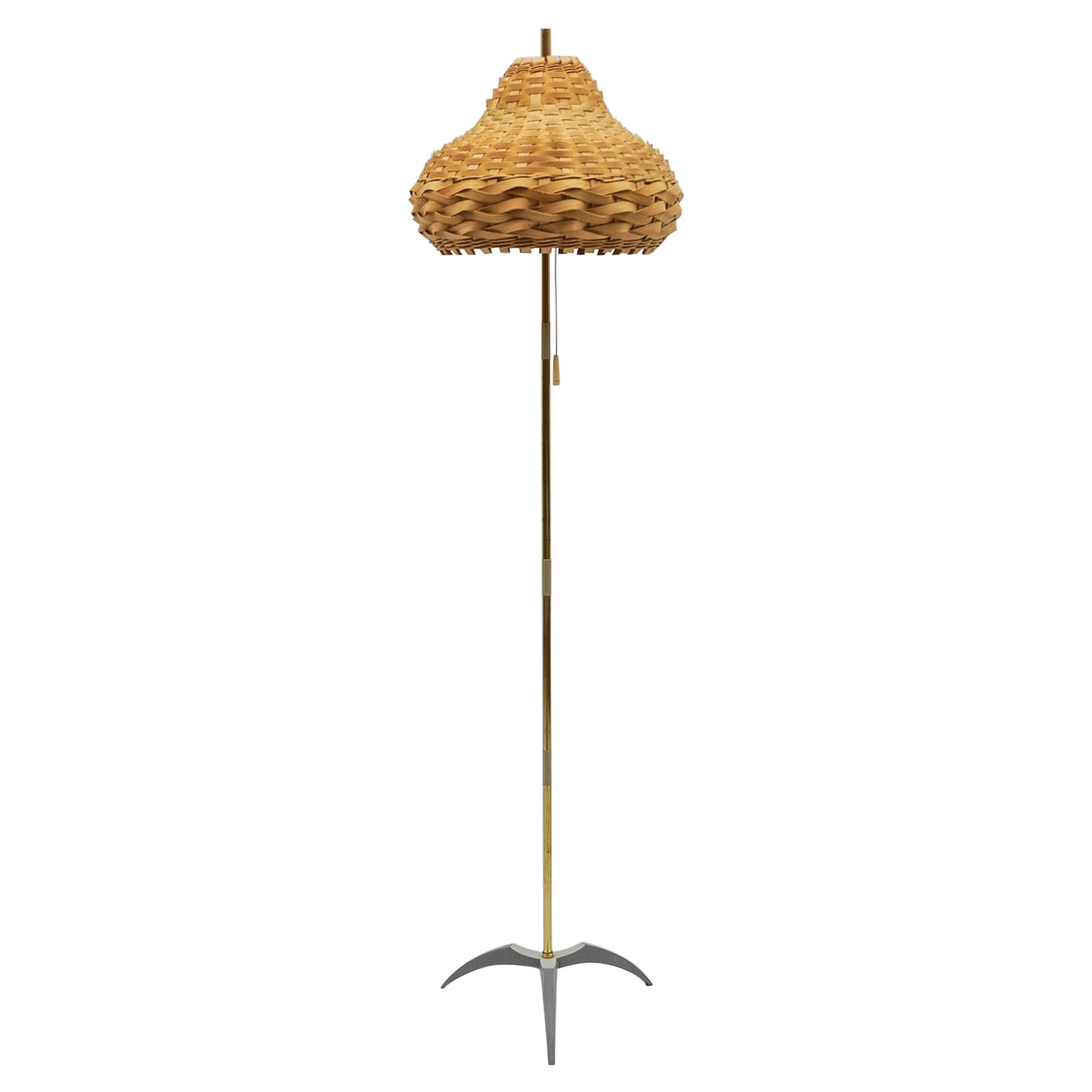 Mid-Century Modern Tripod Brass Floor Lamp, 1950s Italy