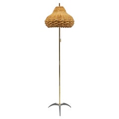 Mid-Century Modern Tripod Brass Floor Lamp, 1950s Italy