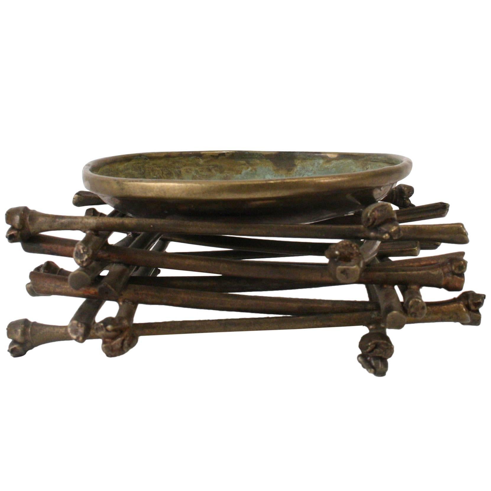 Robert Lee Morris "Ritual Bowl on a Bamboo Pyre" Sculpture For Sale