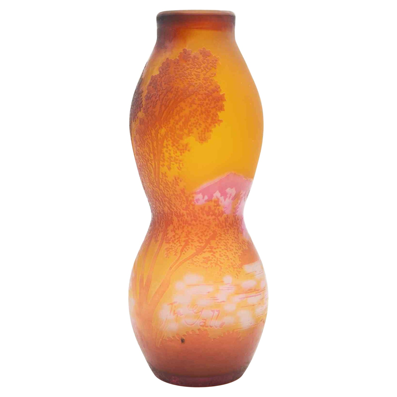 Vaso in stile Art Déco - Riproduzione di Emile Gallé, Italia, anni '80