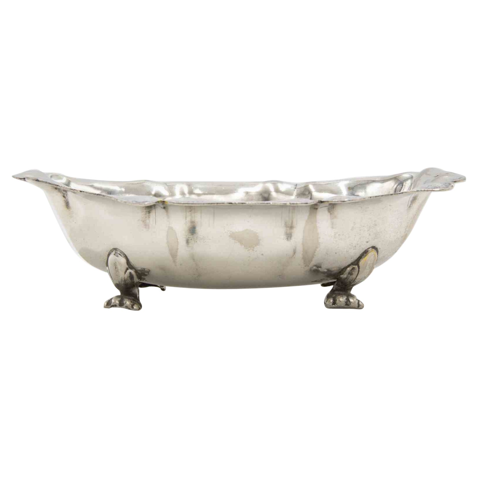 Silver Plated Fruit Basket by Bora Italy, Mid-20th Century For Sale