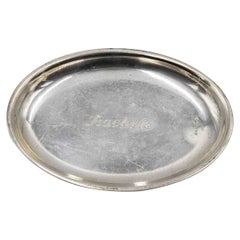 Posavasos vintage de plata con el nombre "Rachele" grabado, Italia, años 70