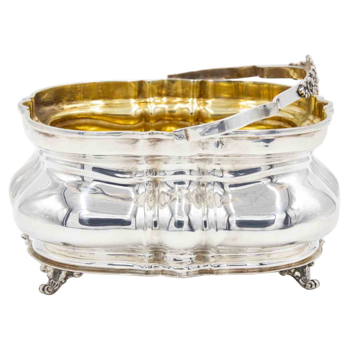 Vintage Silver Bread Basket by Enrico Goretta, Italy, mid-20th century For Sale