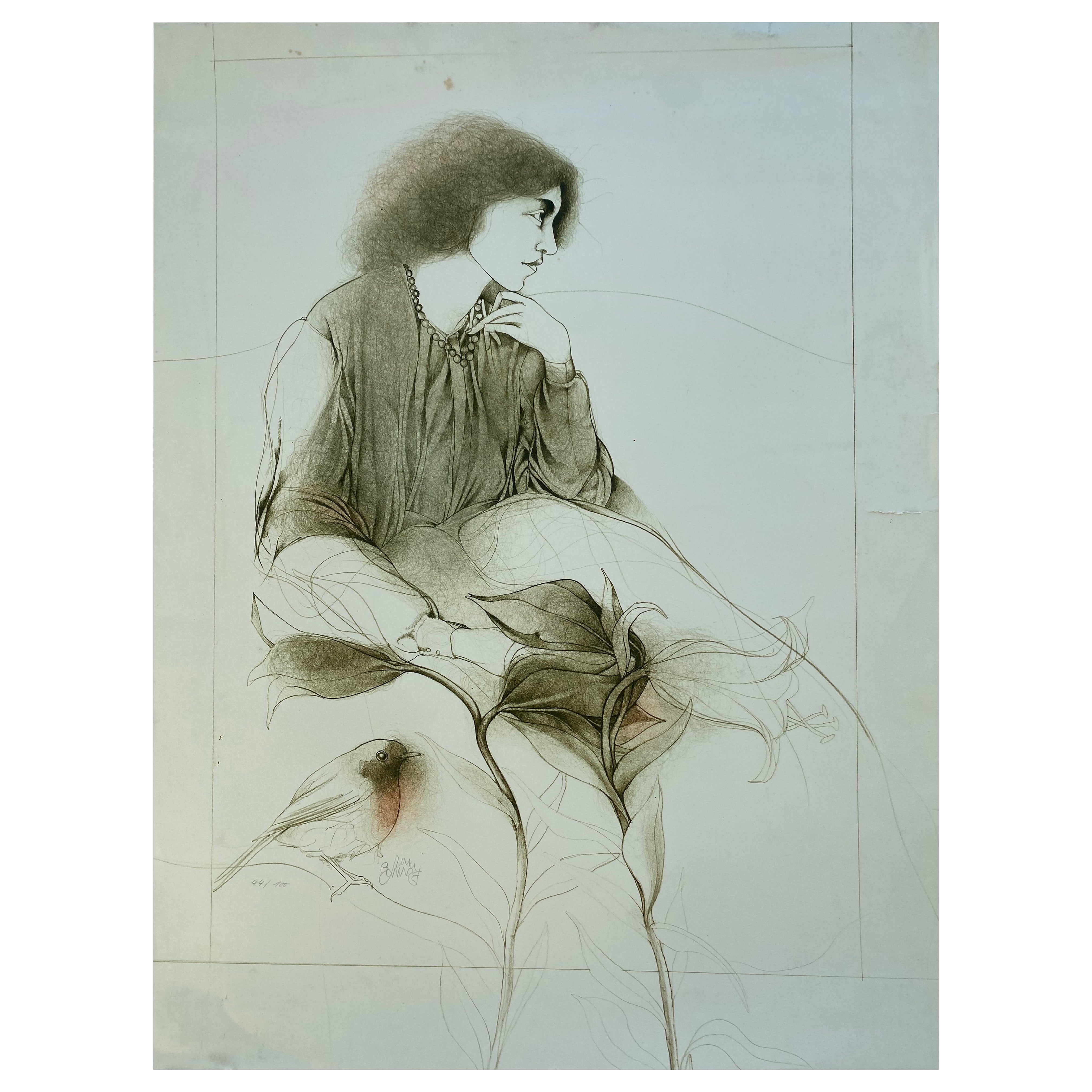Bruno Bruni Il Pettirosso, Lithografie, 1935 im Angebot