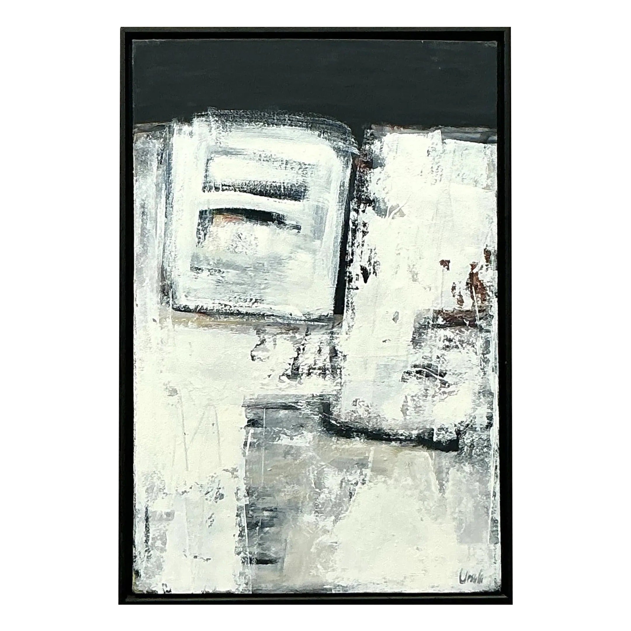 Vintage Boho Pintura al óleo abstracta original sobre lienzo en venta