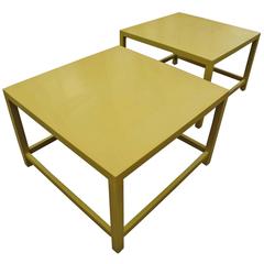 Pair of Yellow Lacquer Center Tables