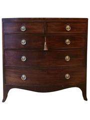 Antique George III Chest of Drawers Solid Mahogany Bow Fronted Dresser