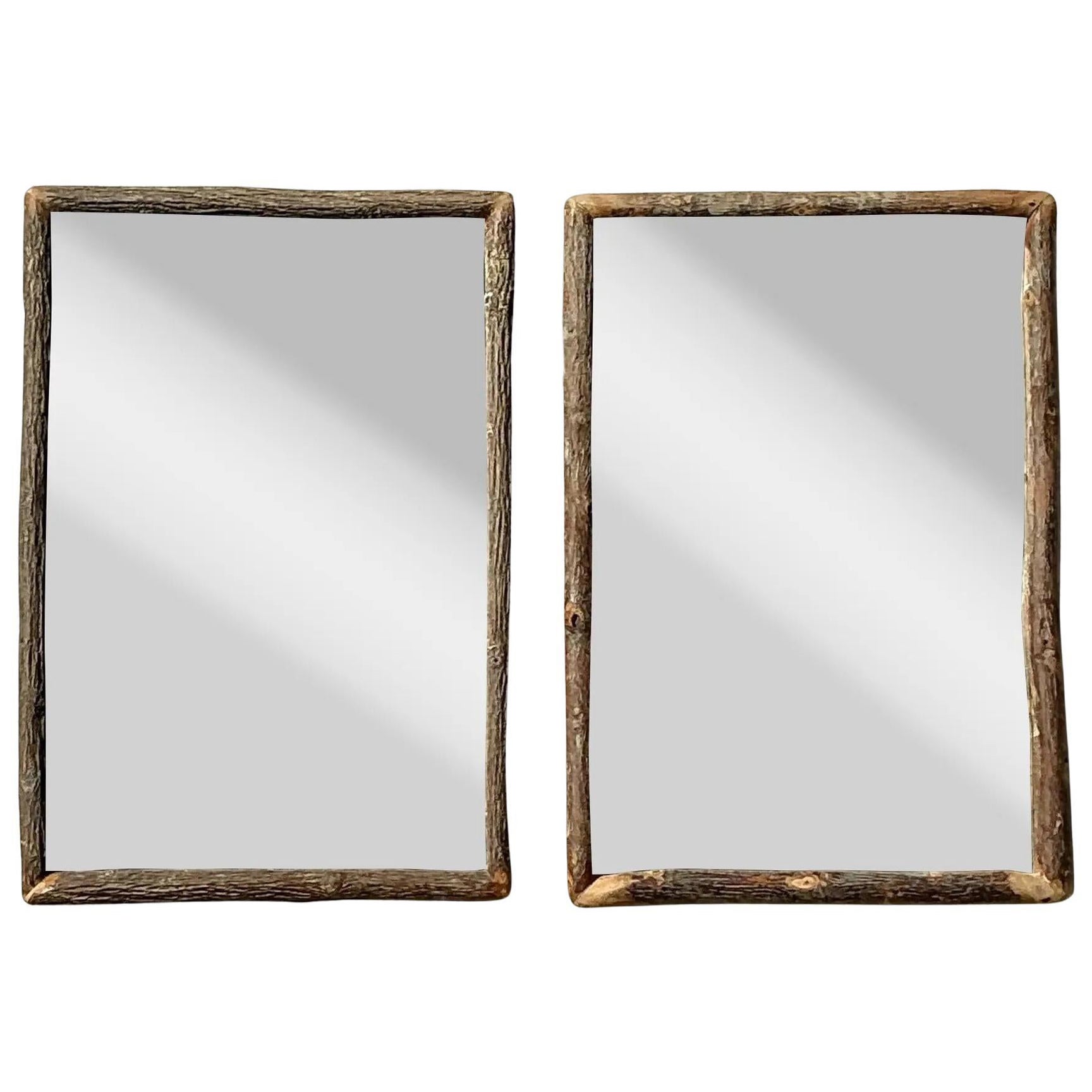 Vintage Rustic Branch Mirror - a Pair