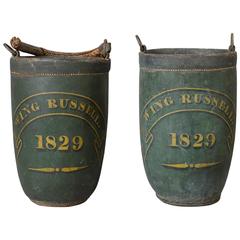 Rare Pair of Leather Fire Buckets
