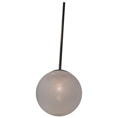 VENINI "Filigrana " Kronleuchter Muranoglas Metall Chrom 1930 Italien