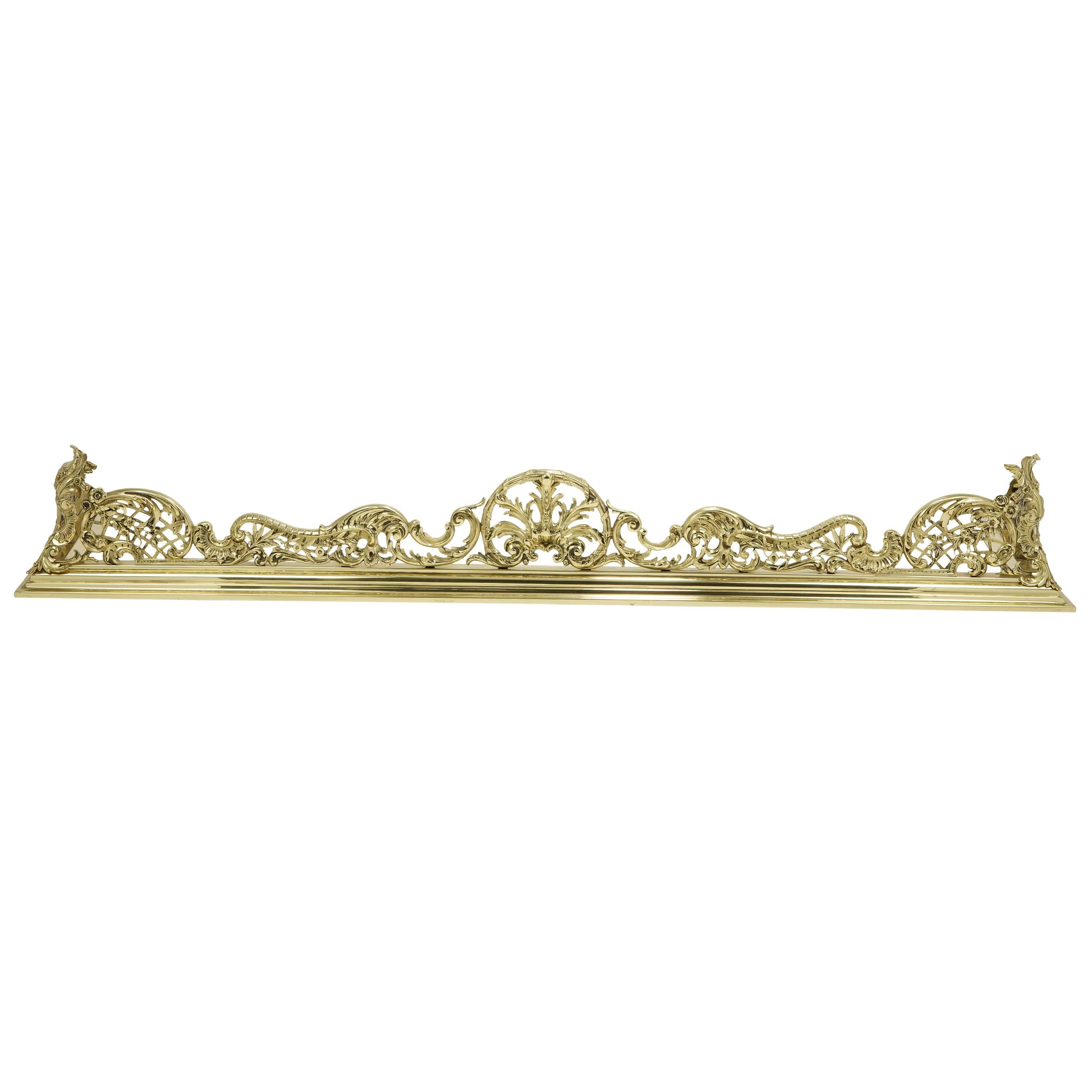 Ornate English Fireplace Fender, Townshend & Co. 19th Century For Sale