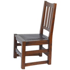 Antique Original Mission Style Arts & Crafts Oak Chair by Stickley Brothers