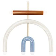 Lámpara colgante de cerámica "TRN F3" de Pani Jurek, Ocre, Blanco, Azul
